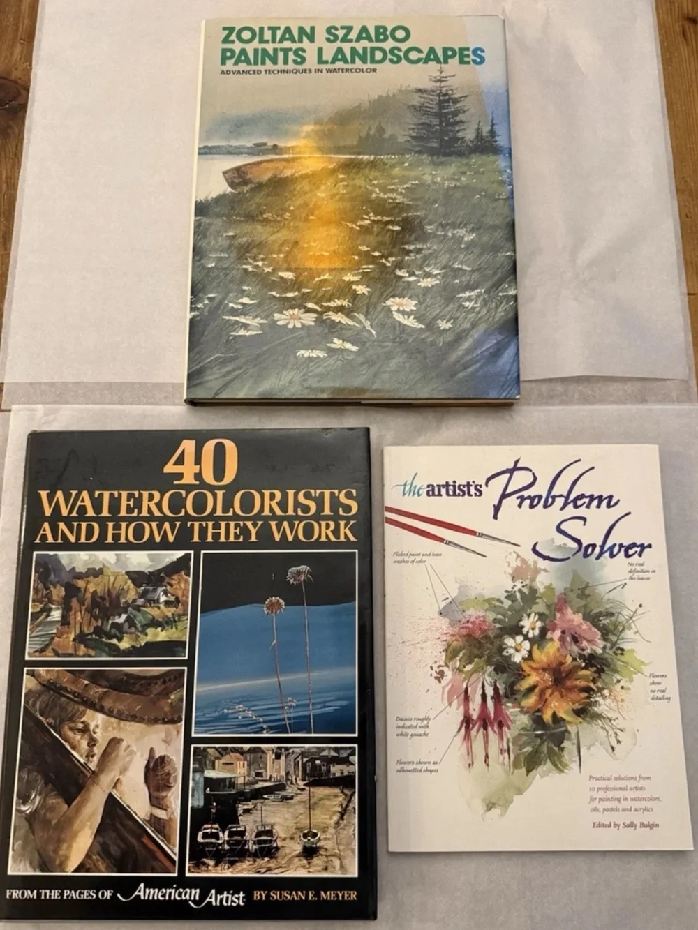 Lot 3 Watercolor books Zoltan Szabo, 40 Landscape Artists, Problem Solver 🎨🖌️
